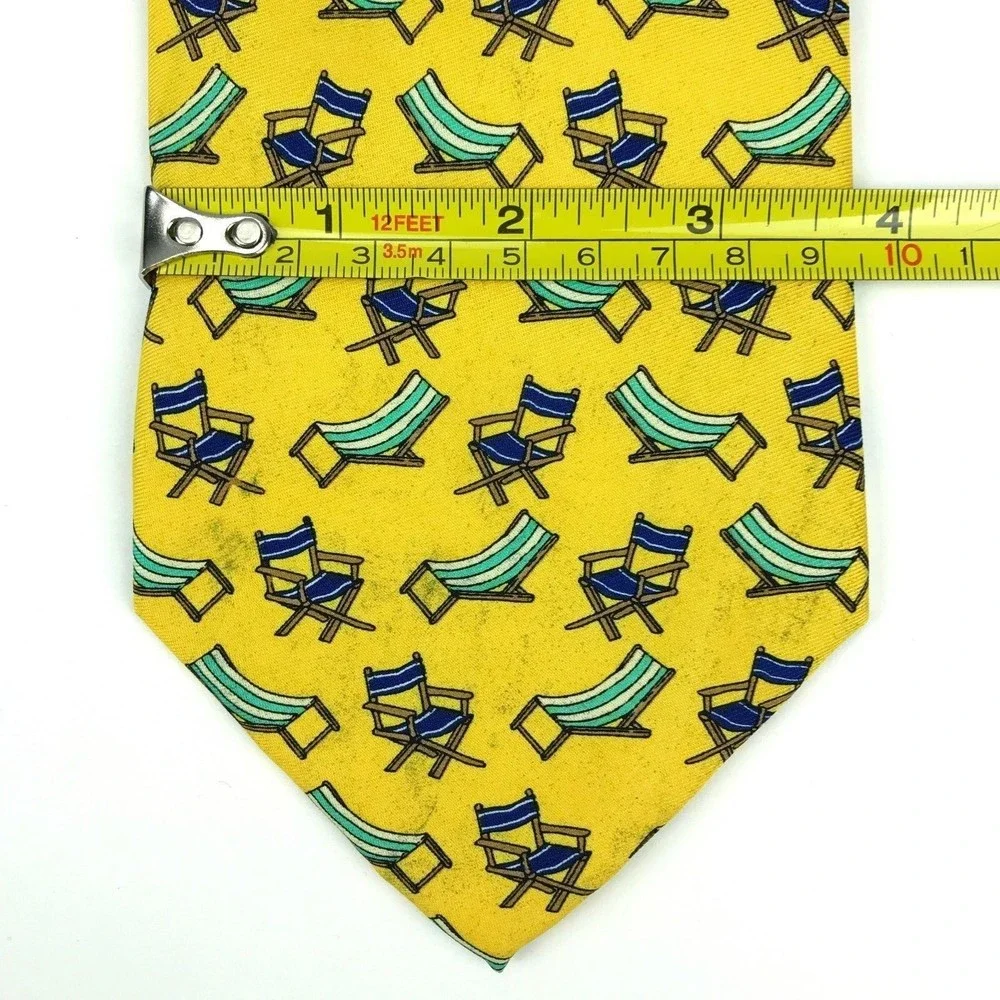 Utopia Men's Tie Handmade Yellow Beach Chair Relax Vacation Novelty Necktie 58
